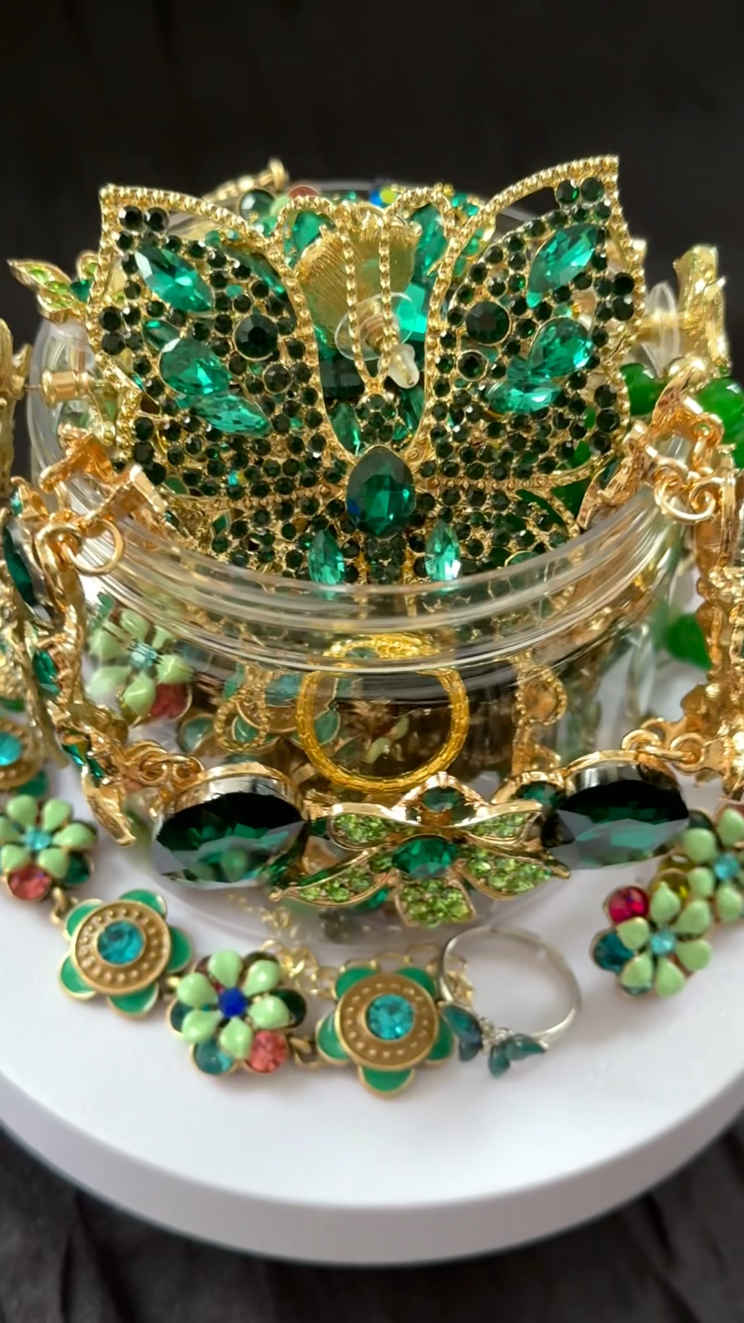 Emerald Butterfly Garden Mystery Jewelry Jar curated fashion jewelry assortment