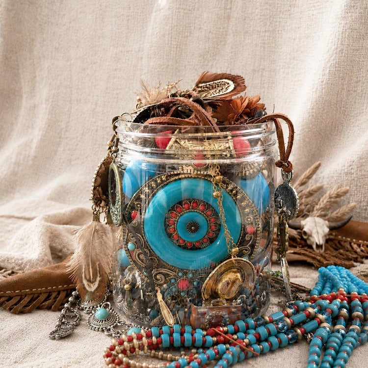 Boho Turquoise Color Mystery Jewelry Jar curated fashion jewelry assortment