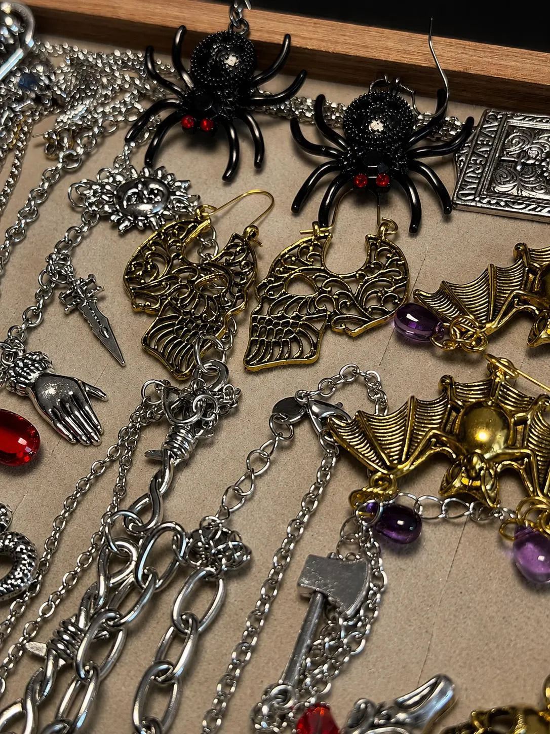 Gothic Vampire Inspired Mystery Jewelry Jar curated fashion jewelry assortment