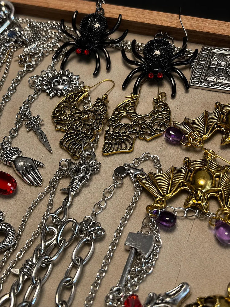 Gothic Vampire Inspired Mystery Jewelry Jar curated fashion jewelry assortment