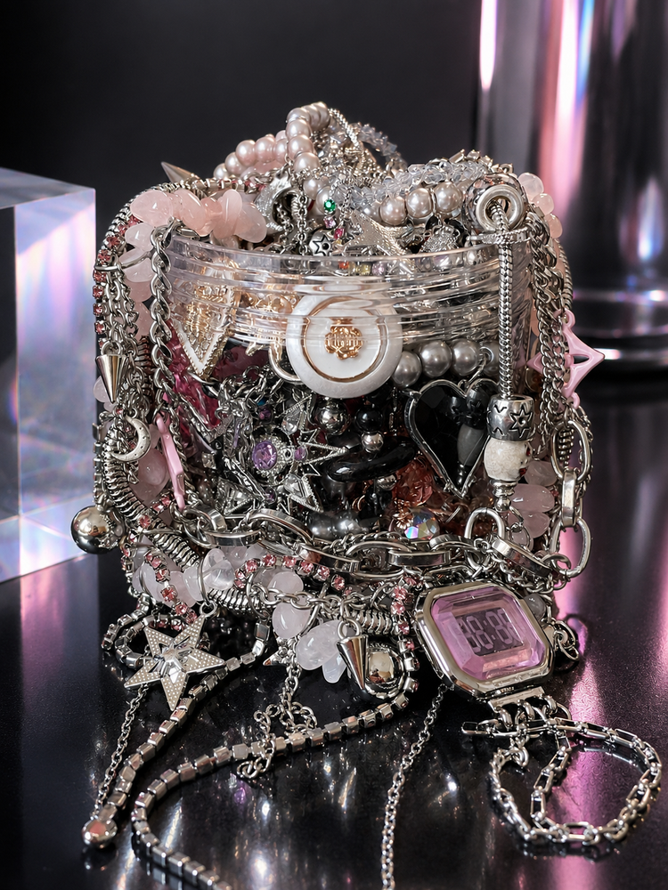 Pink Starlight Mystery Jewelry Jar curated fashion jewelry assortment