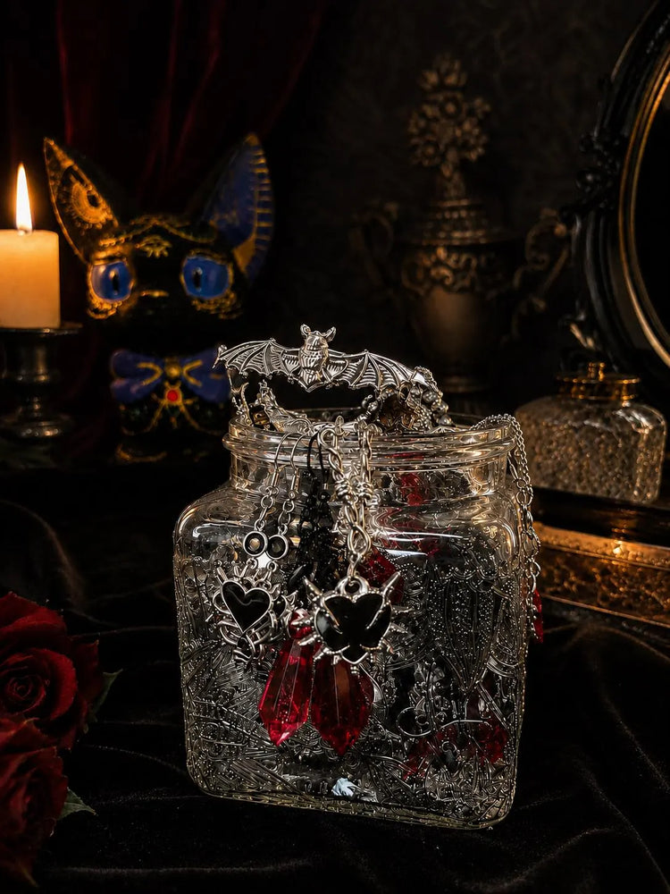 Gothic Mystery Jewelry Jar curated fashion jewelry assortment