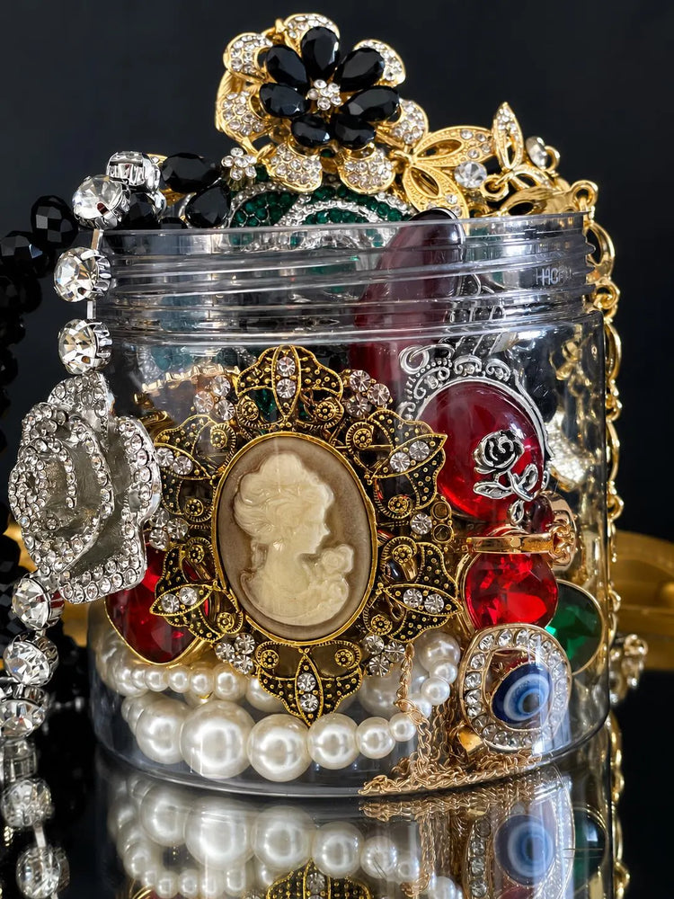 Victorian Inspired Mystery Jewelry Jar curated fashion jewelry assortment