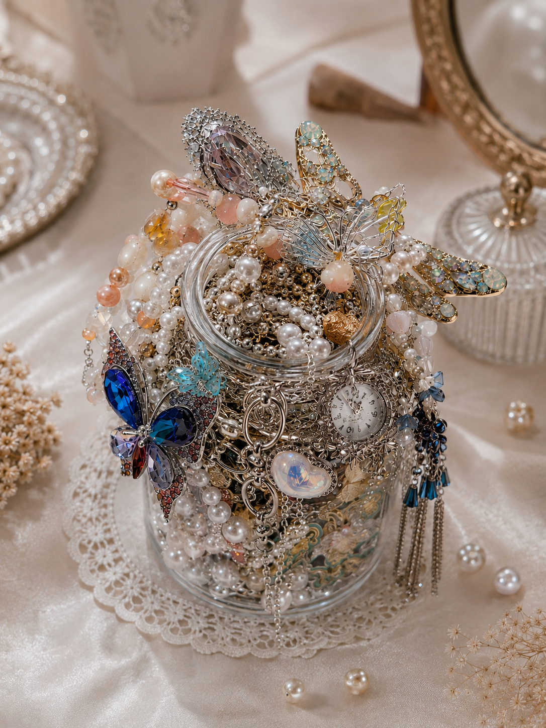 Enchanted Butterfly Garden Mystery Jewelry Jar curated fashion jewelry assortment