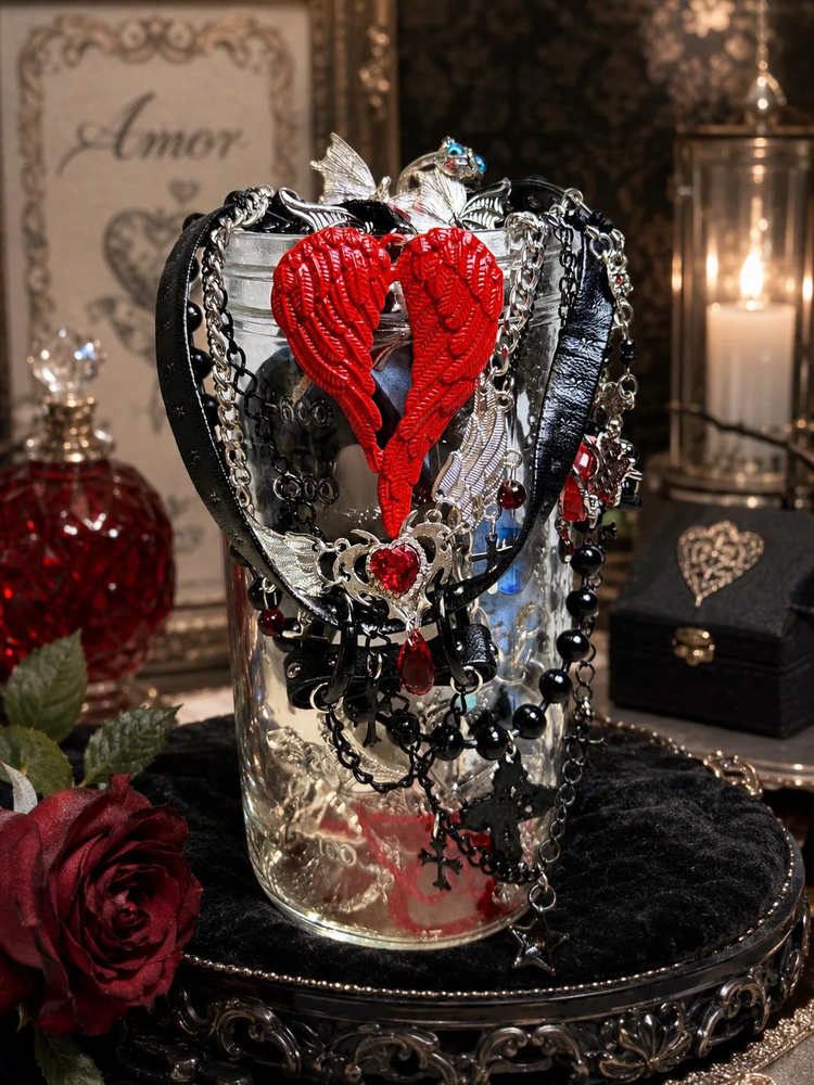 Gothic Mystery Jewelry Jar curated fashion jewelry assortment
