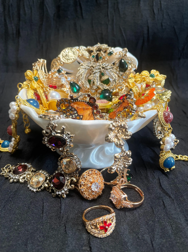 Victorian Inspired Mystery Jewelry Jar curated fashion jewelry assortment