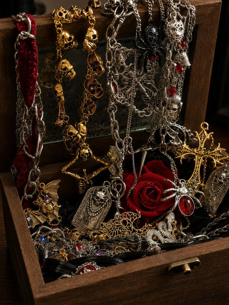 Gothic Vampire Inspired Mystery Jewelry Jar curated fashion jewelry assortment