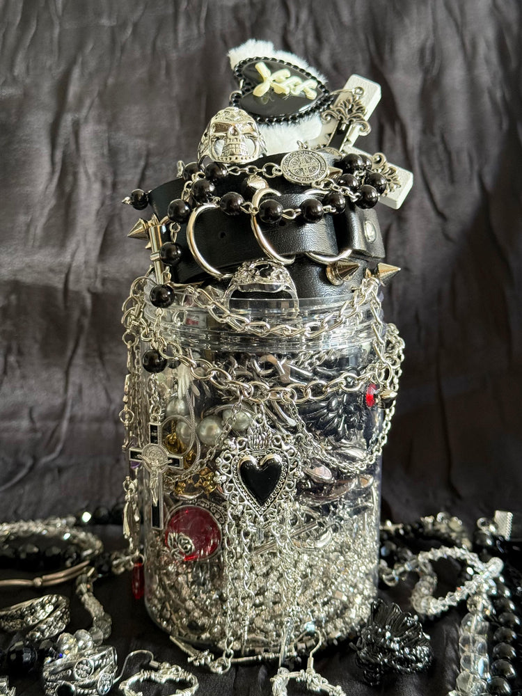 Gothic Mystery Jewelry Jar curated fashion jewelry assortment