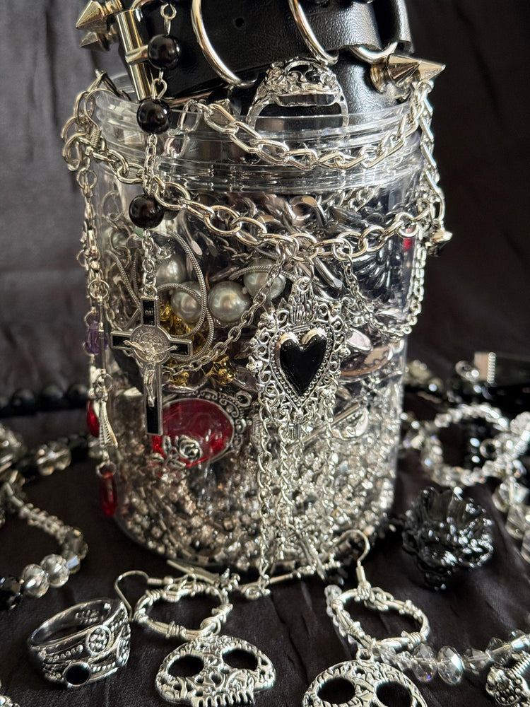 Gothic Mystery Jewelry Jar curated fashion jewelry assortment