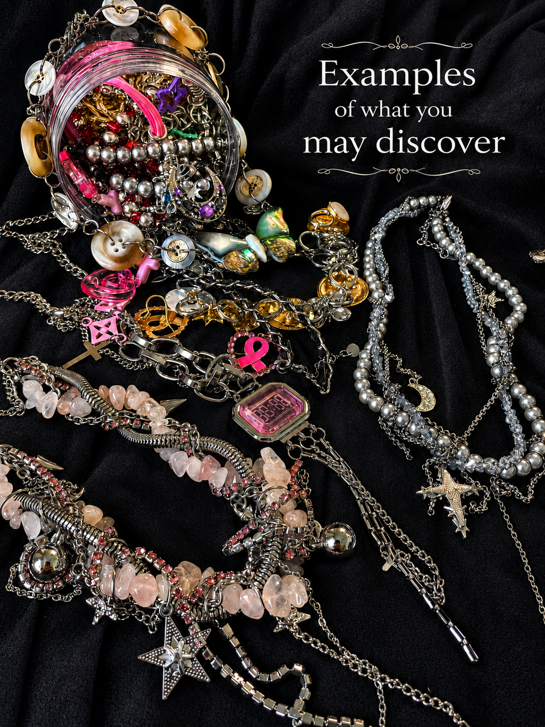 Pink Starlight Mystery Jewelry Jar curated fashion jewelry assortment