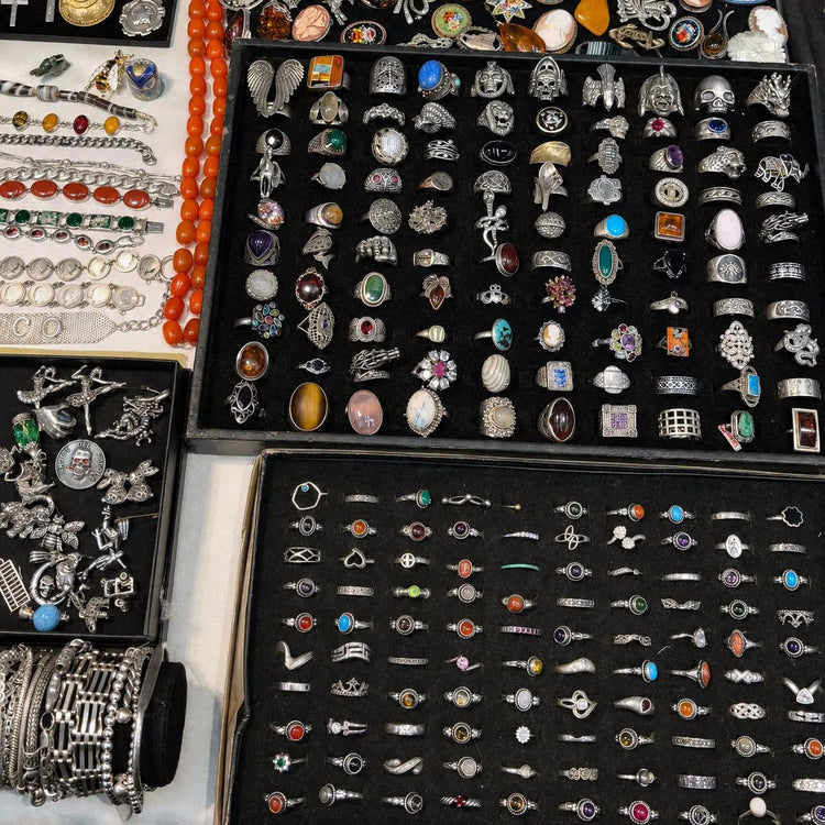 Silver Tone Mystery Jewelry Jar curated fashion jewelry assortment