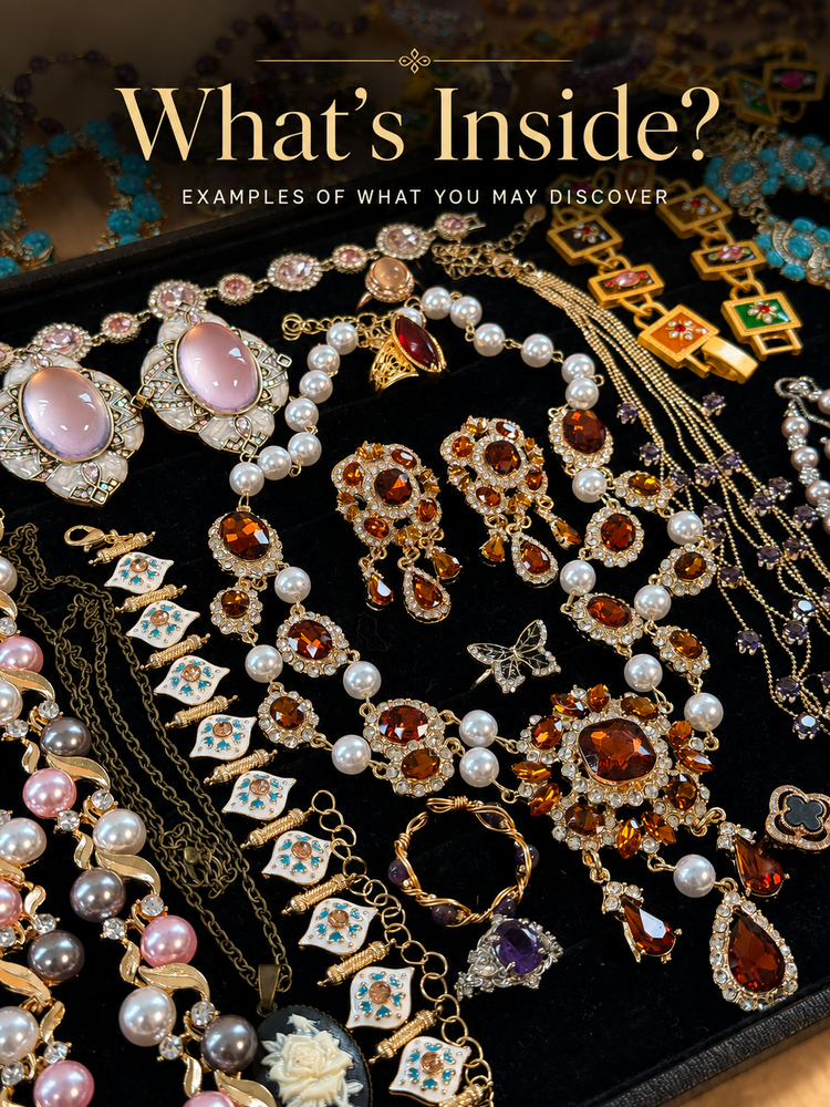 Gilded Royal Mystery Jewelry Jar curated fashion jewelry assortment