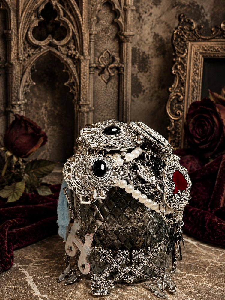 Gothic Romance Mystery Jewelry Jar curated fashion jewelry assortment