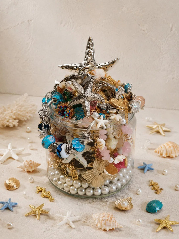 Coastal Baroque Mystery Jewelry Jar curated fashion jewelry assortment
