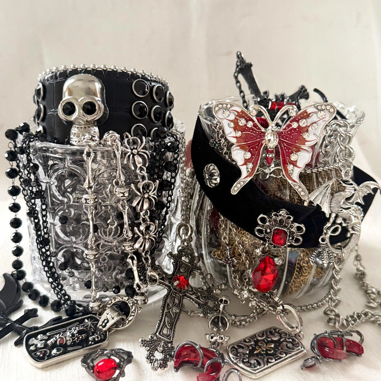 Gothic Mystery Jewelry Jar curated fashion jewelry assortment