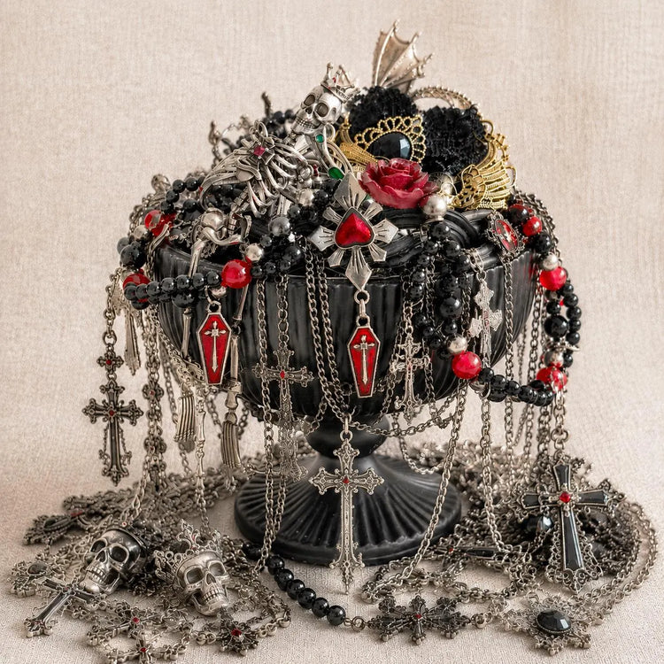 Gothic Mystery Jewelry Jar curated fashion jewelry assortment
