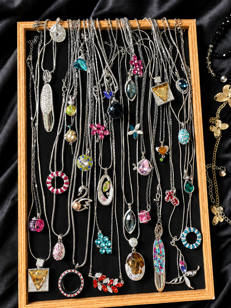 Colorful Silver Tone Necklace Mystery Box curated fashion jewelry assortment