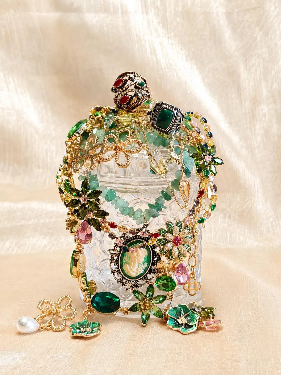 August Birthstone Inspired Mystery Jewelry Jar curated fashion jewelry assortment