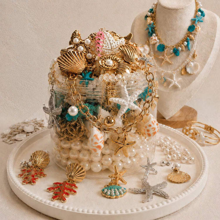 Mermaid Treasure Mystery Jewelry Jar curated fashion jewelry assortment