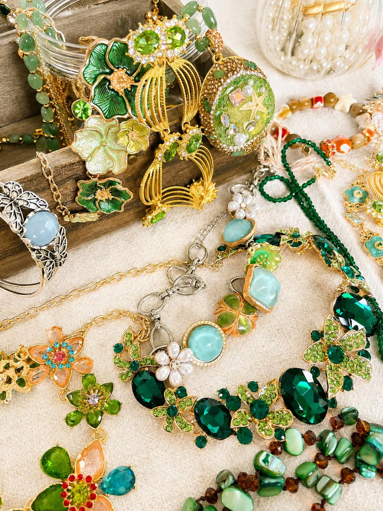 Green Fairy Inspired Mystery Jewelry Jar curated fashion jewelry assortment