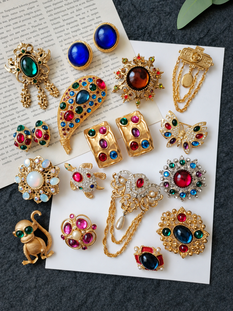 Heirloom Gem Brooch Mystery Box curated fashion jewelry assortment