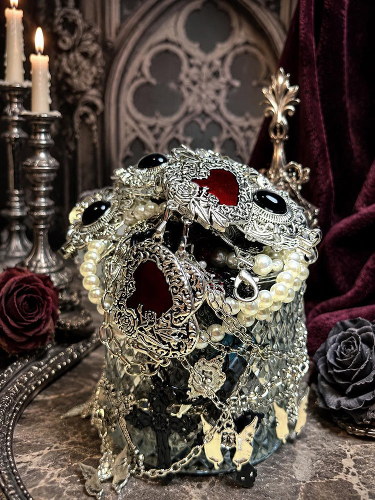 Gothic Romance Mystery Jewelry Jar curated fashion jewelry assortment