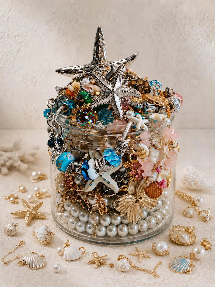 Coastal Baroque Mystery Jewelry Jar curated fashion jewelry assortment