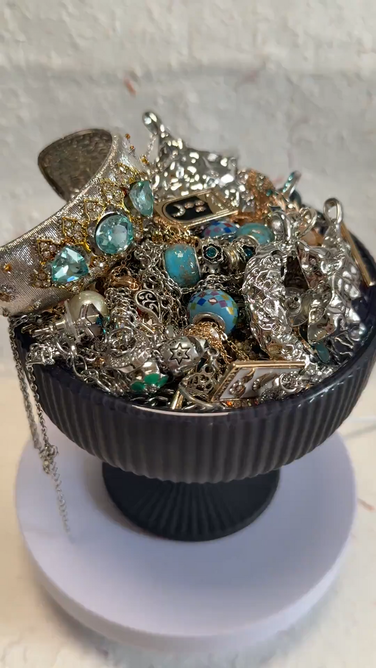 Silver Tone Celestial Mystery Jewelry Box curated fashion jewelry assortment