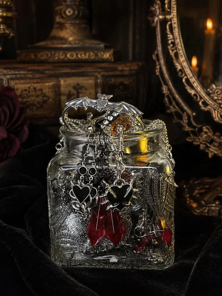 Gothic Mystery Jewelry Jar curated fashion jewelry assortment