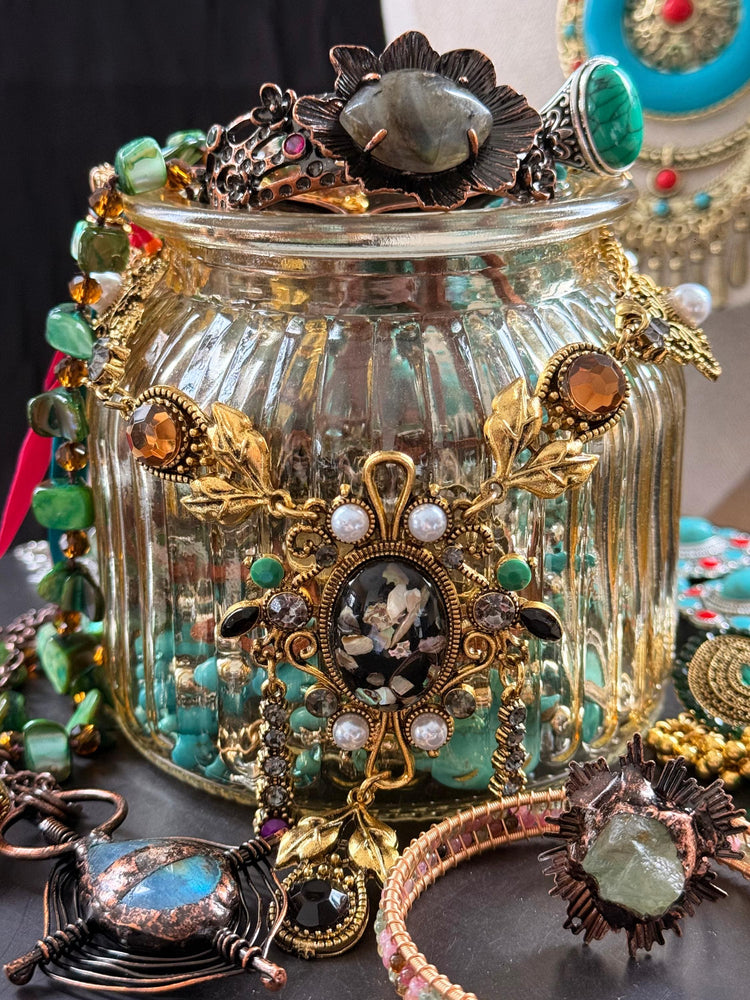 Boho Turquoise Color Mystery Jewelry Jar curated fashion jewelry assortment