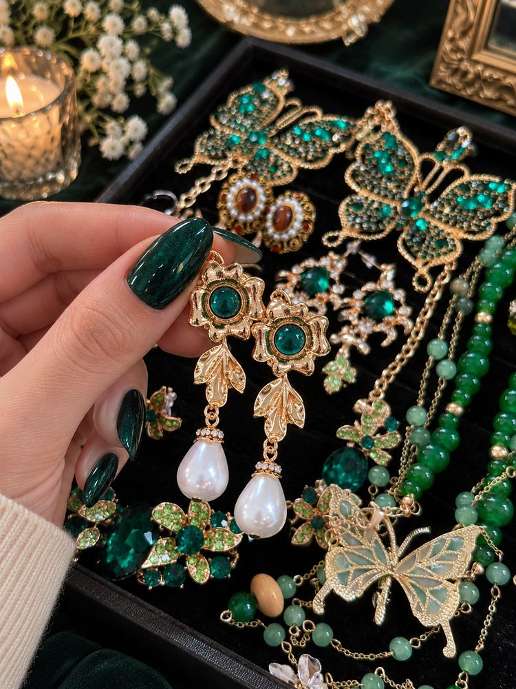 Emerald Butterfly Garden Mystery Jewelry Jar curated fashion jewelry assortment