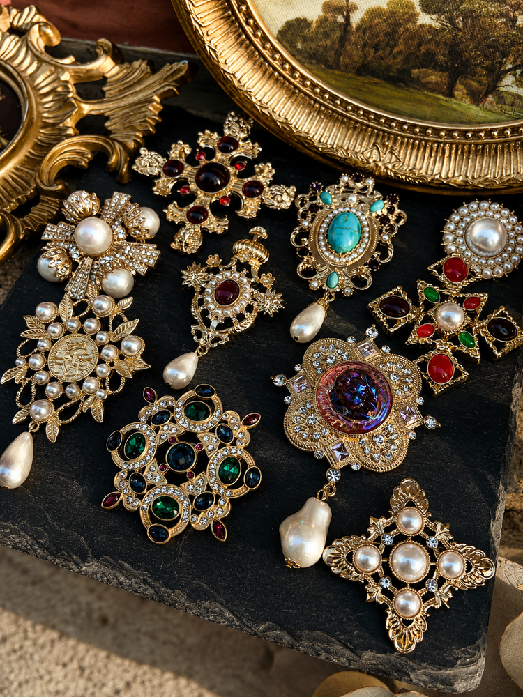 Victorian Inspired Baroque Brooch Mystery Box curated fashion jewelry assortment