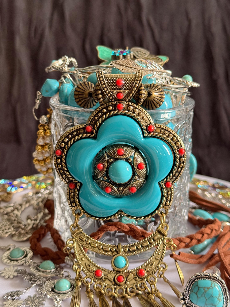 Boho Turquoise Color Mystery Jewelry Jar curated fashion jewelry assortment