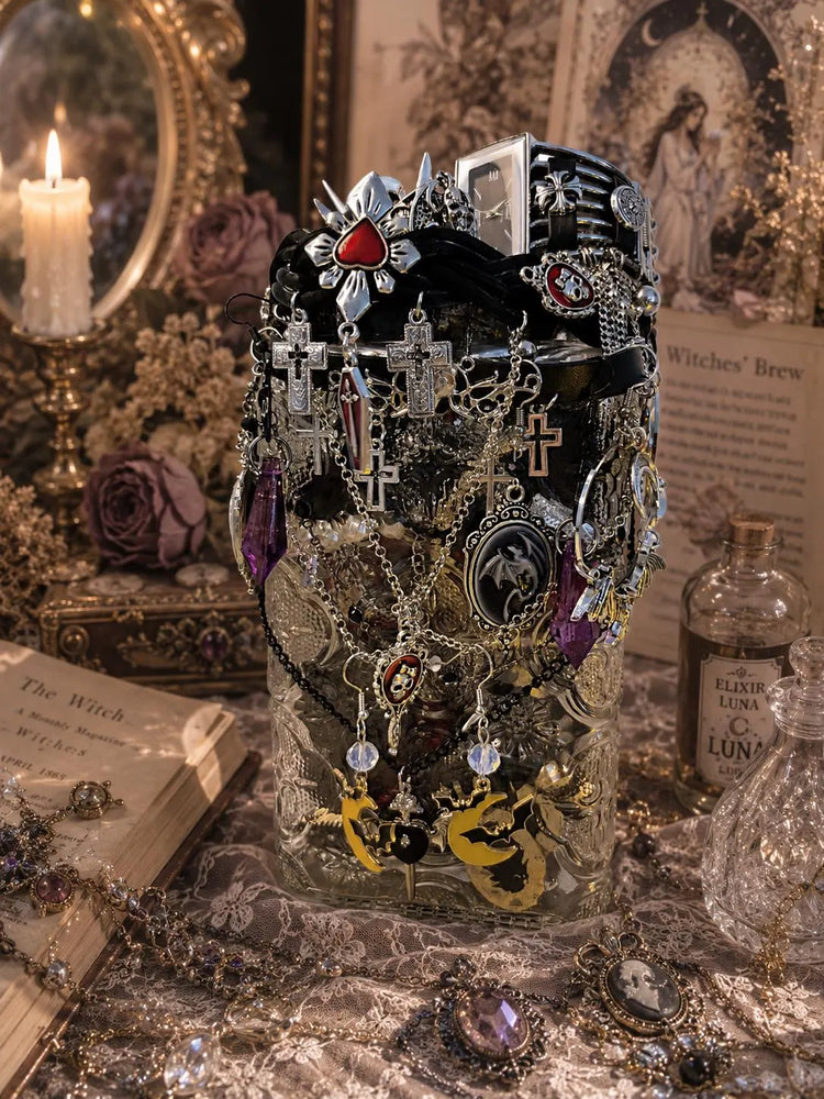 Gothic Romance Mystery Jewelry Jar curated fashion jewelry assortment