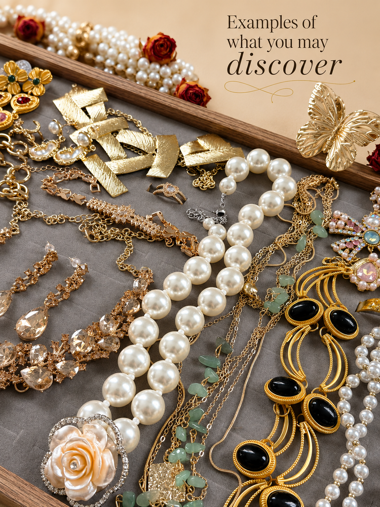 Gilded Mystery Jewelry Jar curated fashion jewelry assortment