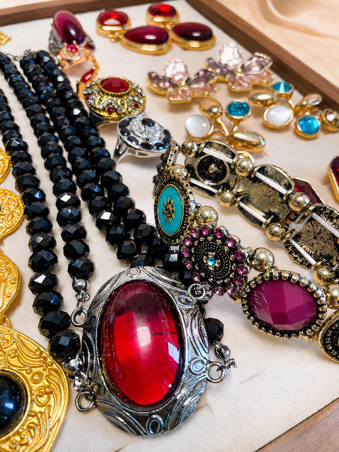 Vintage Inspired Rose Mystery Jewelry Box curated fashion jewelry assortment