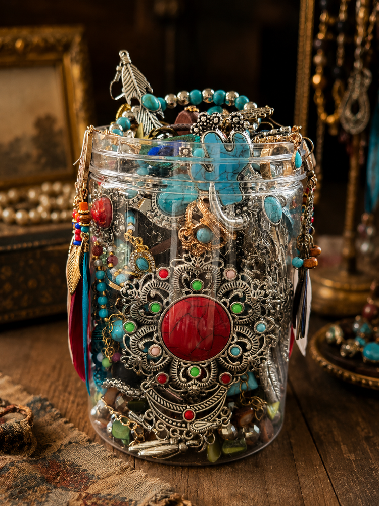 Bohemian Mystery Jewelry Jar curated fashion jewelry assortment