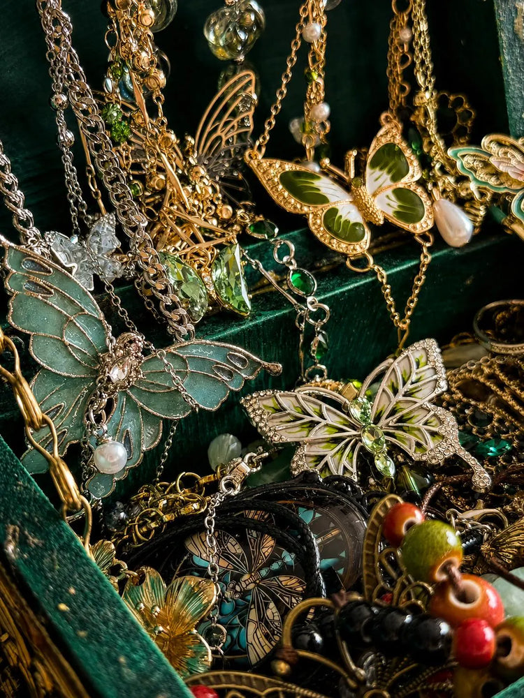 Green Fairy Inspired Mystery Jewelry Jar curated fashion jewelry assortment