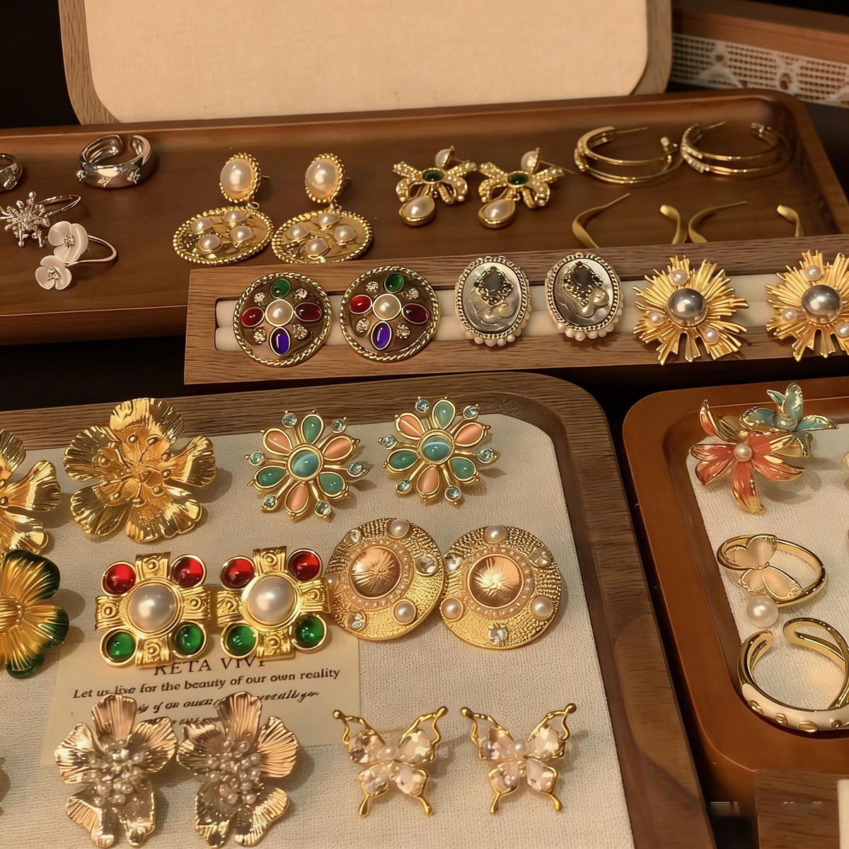 Gold Tone Jewelry Mystery Jar curated fashion jewelry assortment
