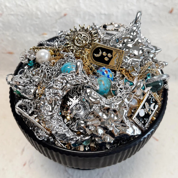 Silver Tone Celestial Mystery Jewelry Box curated fashion jewelry assortment