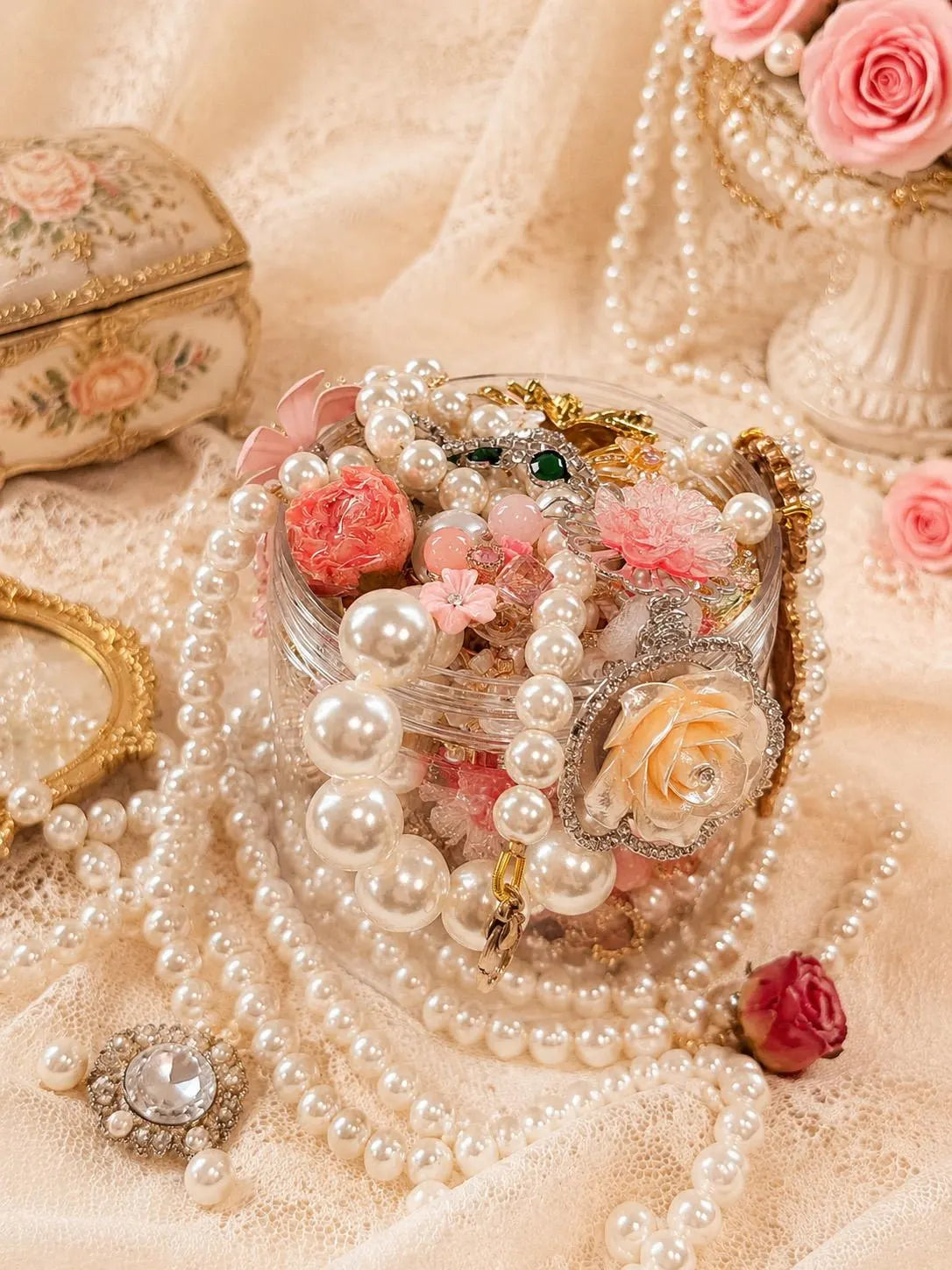 Pink Coquette Mystery Jewelry Jar curated fashion jewelry assortment