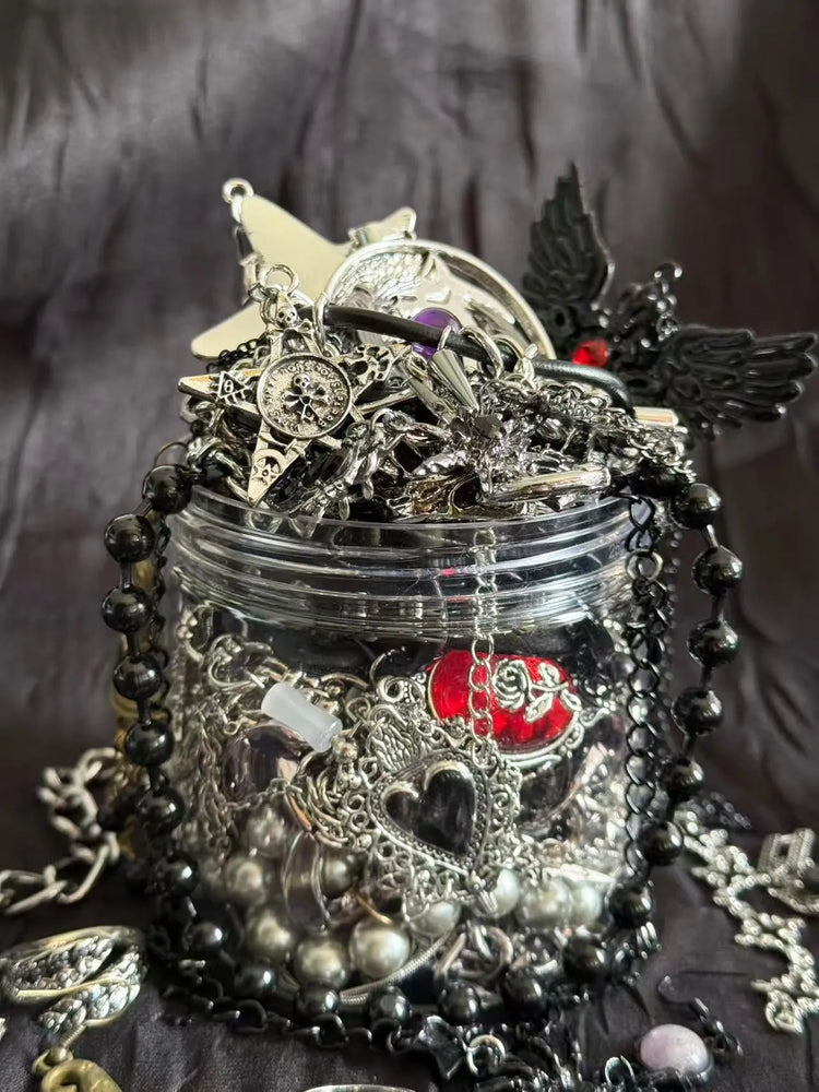 Gothic Romance Mystery Jewelry Jar curated fashion jewelry assortment