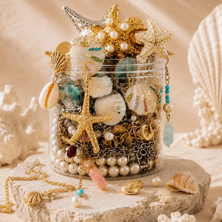 Mermaid Treasure Mystery Jewelry Jar curated fashion jewelry assortment