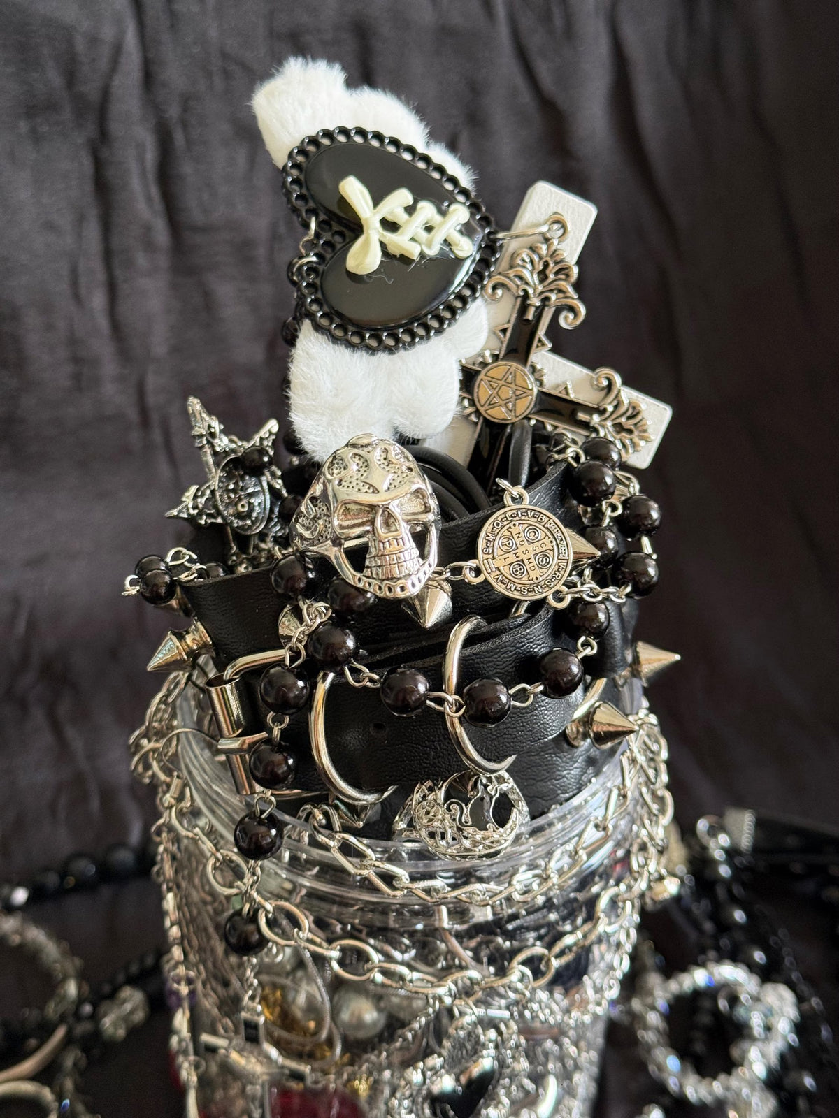 Gothic Mystery Jewelry Jar curated fashion jewelry assortment