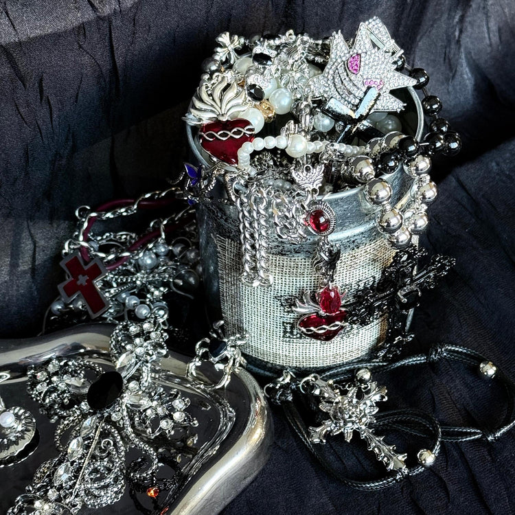 Gothic Mystery Jewelry Jar curated fashion jewelry assortment