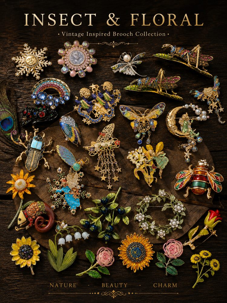 Whimsical Botanical Brooch Mystery Box curated fashion jewelry assortment