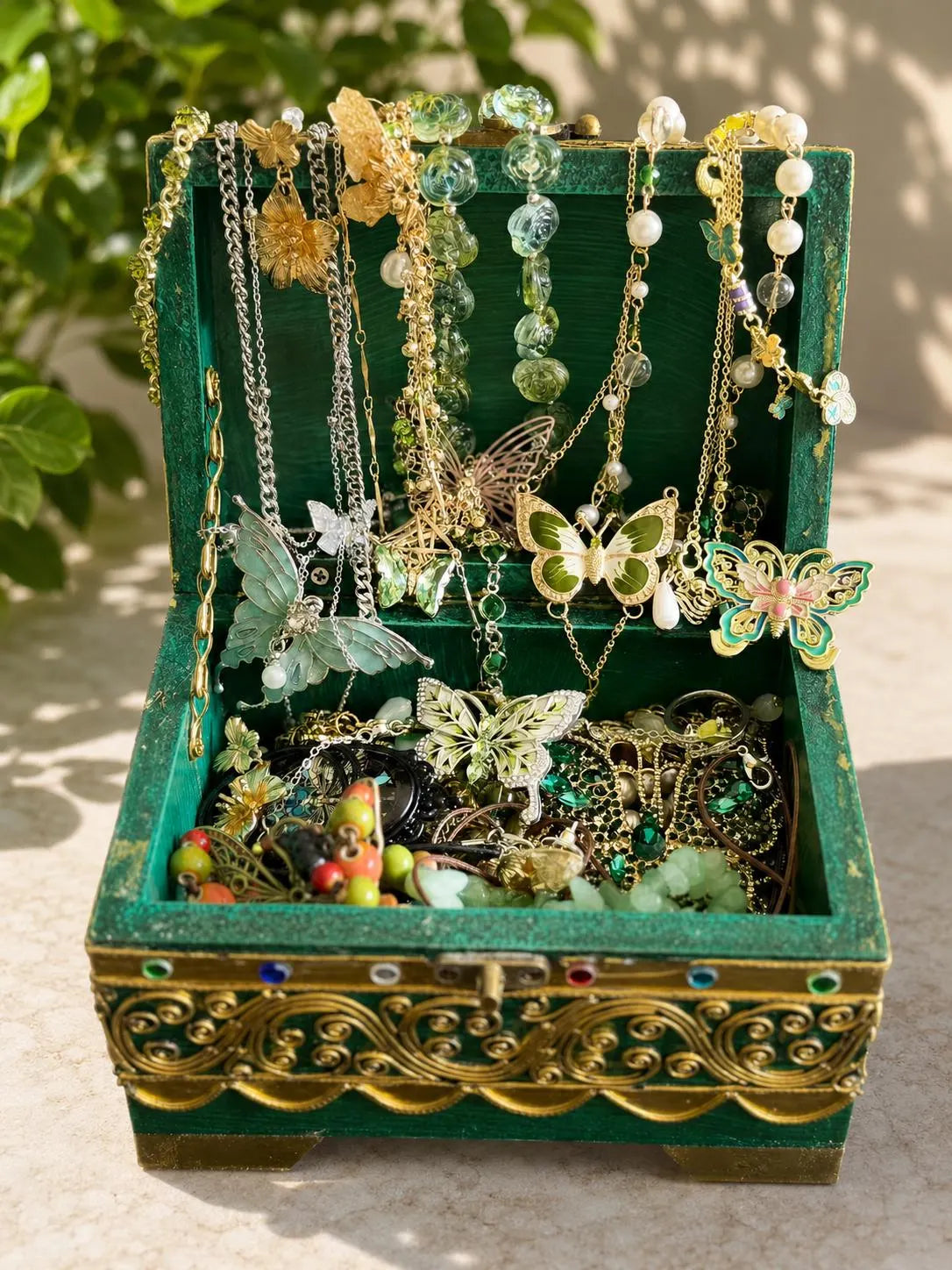 Green Fairy Inspired Mystery Jewelry Jar curated fashion jewelry assortment