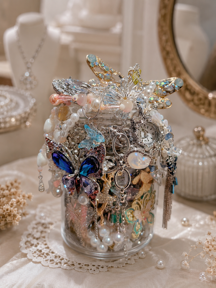 Enchanted Butterfly Garden Mystery Jewelry Jar curated fashion jewelry assortment