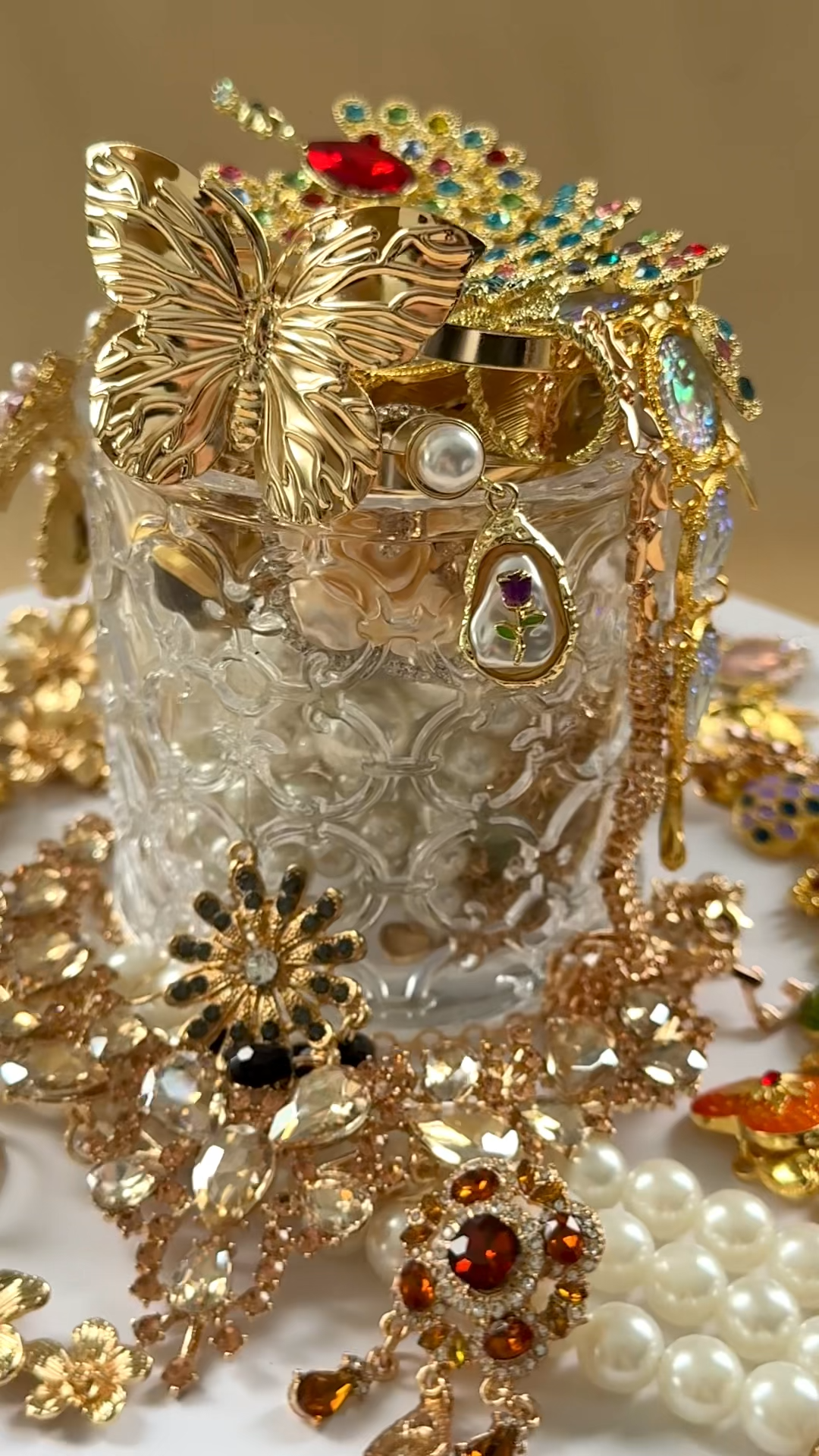 Gilded Mystery Jewelry Jar curated fashion jewelry assortment