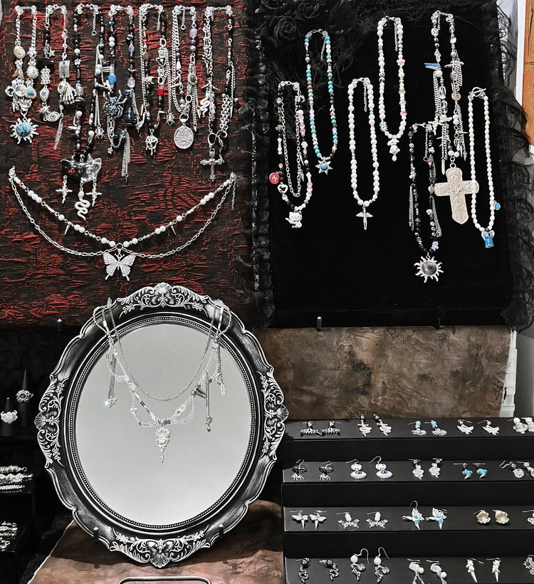 Vintage Inspired Silver Tone Mystery Jewelry Jar curated fashion jewelry assortment